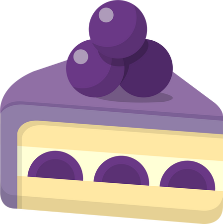 Blueberry Cheesecake Flat Icon