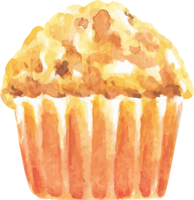 Watercolor Muffin Illustration